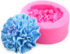 RKPM HOMES Carnation Flower Chocolate Mold I 3D Fondant Round Rose Flowers Silicone Scented Cupcake Mould I for DIY Handmade Cake Décor Candy Donut Polymer Clay Soap Resin Candle Art Crafts (C)