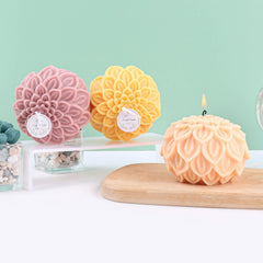 RKPM HOMES Lotus Petal Ball Candle Mold I 3D Fondant Round Flowers Peony Silicone Scented Wax Mould I Succulent Molds for DIY Handmade Ornament Cake Décor Aromatherapy Soap Resin Art Craft Home Décor