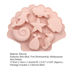RKPM HOMES Marine Beach Theme Chocolate Fondant Mold I 3D Aquatic Animal Shape Silicone Candy Mould I for DIY Handmade Jelly Cakes Dessert Pastry Polymer Clay Muffin Soap Resin Cupcake Décor (Small)