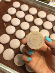 RKPM HOMES Macaron Kit | Round 48 Capacity Macaron Mat and Decorating Piping Pot with 5pcs Nozzles | Silicone Baking Decorating Tools | Decomax Pen Batter Dispenser | Home Made Pastry Cookie – Brown