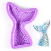 RKPM HOMES Silicone Mermaid Tail Fondant Soap Molds Seashell Sea Shell Starfish Chocolate Candy Sugarcraft Cake Decorating Polymer Clay Mold Tools. (Small Fish Tail)