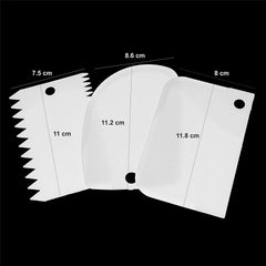 RKPM Cake Scraper Cake Cutter, Chopper, Icing Fondant Smoother Decorating Pastry Baking Tool Set Of 3 Pcs Multi Color