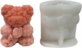 RKPM HOMES Rose Bear Shape Candle Mold I 3D Teddy Bear with Heart Silicone Epoxy Casting Mould I for DIY Handmade Ornament, Cake Décor, Aromatherapy, Soap, Resin Art Craft Making Home Décor (Flower)