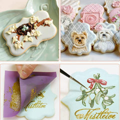 RKPM HOMES 4-Pieces DIY Cake Plunger Cutter, Biscuit Cutters Sugarcraft Cake Decorating, Frame Shape Cutter