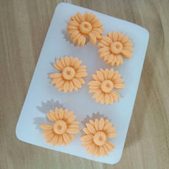 RKPM HOMES Daisy Flower Chocolate Fondant Mold I 3D Mini Flowers Silicone Cupcake Mould I for DIY Handmade Cake Decoration, Polymer Clay, Candy, Cookies, Muffin, Soap Resin Wax Making – 6 Cavity