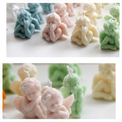 RKPM HOMES Multi-Style Angel Candle Mold I 3D Cupid Baby Angel Shape Silicone Epoxy Mould I for DIY Handmade Ornament Chocolate, Cake Décor, Aromatherapy, Soap, Resin Art Craft Making - 1 Cavity (D)