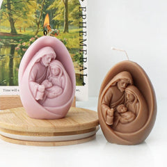 RKPM HOMES Nativity Scene Candle Mold I Jesus Family Oval Shape Silicone Scented Sculpture Mould I Succulent Molds for Handmade Ornament Aromatherapy Soap Clay Resin Epoxy Casting Art Craft Making