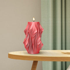 RKPM HOMES Carved Wavy Candle Mold I 3D Rotating Spiral Twisted Striped Geometric Irregular Silicone Mould I for DIY Handmade Ornament Chocolate, Cake, Aromatherapy, Soap, Resin Art Craft (Small)