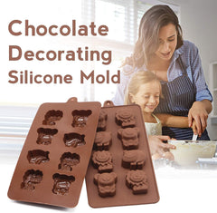 RKPM HOMES Animal Shape Chocolate Mould | Silicone Candy Mold | Baking Tools For Cake Chocolate Candy Ice Jelly | Cake Baking Moulds | Bakeware Molds | Brown 8 Cavity,10X10X10 Cm