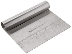RKPM Bench Scraper Chopper Stainless Steel Kitchen Food Scraper Icing Smoother Blade with Measuring Scale for Dough, Cake, Pizza (S Steel)