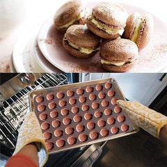 RKPM HOMES Macaron Kit | Round 48 Capacity Macaron Mat and Decorating Piping Pot with 5pcs Nozzles | Silicone Baking Decorating Tools | Decomax Pen Batter Dispenser | Home Made Pastry Cookie – Brown