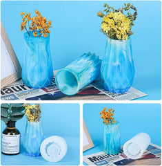 RKPM HOMES Candles Holders Vase Resin Mold I Stripe Pillar Casting Silicone Epoxy Candlestick Mould I Succulent Concrete Molds for DIY Handmade Jewelry Makeup Storage Flower Plant Pen Holder (Type2)