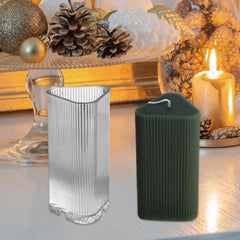 RKPM HOMES Candle Mould I 3D Polycarbonate Candlestick Wax Mould I for DIY Handmade Cake Décor Aromatherapy Soap Practical Novelty Art Crafts Making Home Wedding Dinner Party Decoration (Triangle)