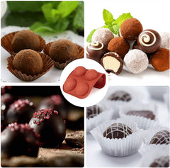 RKPM HOMES Medium 6 Cavity Semi Sphere Silicone Mold, Pack of 1 Baking Mold for Making Chocolate, Cake, Jelly, Dome Mousse Mold Size 19 x 13 x 5 cm (3 Pcs)