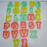 RKPM HOMES Fondant Cutter & Embosser, Food Grade Plastic, 26 Multi Color ABCD