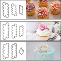 RKPM HOMES Easiest Peony Ever Cutter for Cake Decorating Set of 3 (Peony Flower Print)