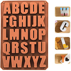RKPM HOMES ABCD Shape Chocolate Mould | Silicone Candy Mold | Baking Tools for Cake Chocolate Candy Ice Jelly | Cake Baking Moulds | Bakeware Molds | Brown – Set of 1