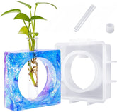 RKPM HOMES Resin Molds I Vase Casting Planter Silicone Epoxy Mould with Test Tubes I Perfect for Propagating DIY Hydroponic Flowers Plants Home Office Garden Wedding Decoration (Square Shape)