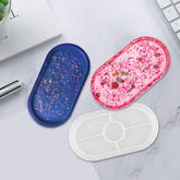 RKPM HOMES Resin Molds I Silicone Oval Shape UV Epoxy Deep Casting Tray I Ashtray Mould for Homemade Ornament DIY Art Crafts Jewelry Storage Box Ring Trinket Container Home Table Decoration (3 Size)
