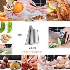 RKPM HOMES® Finger Guard for Cutting Finger Hand Protector Guard, Stainless Steel Finger Guard Cutting Protector Kitchen Safe Slice Tool, Avoid Hurting When Slicing, Chopping and Dicing (3 Pcs)