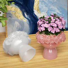 RKPM HOMES Planter Mold I Garland Girl Face Shape Casting Plant Silicone Epoxy Cement Mould I Succulent Concrete Mold for DIY Handmade Jewelry Trinket Makeup Storage Resin Candle Flower Pot Pen Holder