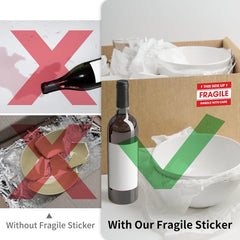 L LIKED 2"x 3" Fragile Stickers for Shipping and Moving, 500 Labels Per Roll Strong Adhesive (Handle with Care,This Side Up)