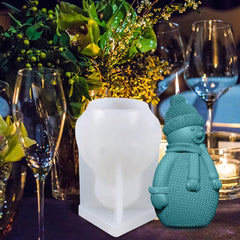 RKPM HOMES Snowman Candle Mold I Fondant Silicone Christmas Scented Wax Mould I Succulent Molds | Handmade Candles Making | Mould for Mousse Dessert Soap Cake DIY Decorating Art Cakes Crafts - 1 Pcs