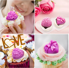 RKPM HOMES Cake Mould I 3D Fondant Small Love Flower Silicone Mold I Special for Valentine's Day I for DIY Handmade Candle Ornament, Cake Décor, Aromatherapy, Soap, Resin Art Craft (Set of 4)