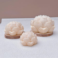 RKPM HOMES Blooming Lotus Candle Mold I 3D Flower Silicone Scented Wax Mould I for DIY Handmade Ornament, Cake Décor, Aromatherapy, Plaster, Soap, Resin Art Craft, Home Wedding Decoration (Small)