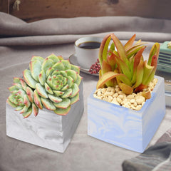 RKPM HOMES Planter Mold I Double-Layer Design Square and Round Shape Casting Plant Silicone Epoxy Candlestick Mould I Succulent Concrete Moulds for DIY Homemade Flower Cement Gardening Pots (2 Pcs)