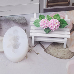 RKPM HOMES Chocolate Mold I 3D Fondant Hydrangea Flower Leaf Shape Silicone Candy Mould I for DIY Handmade Cake Décor Jelly Dessert Pastry Polymer Clay Soap Resin Candle Cupcake Decoration