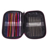 RKPM 22 Pc/Set Multicolor Aluminum Crochet Hooks Stainless Steel Tool Set Needles Knitting Yarn Craft Kit with Case