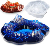 RKPM HOMES Candle Holders Resin Mold I 3D Large Snow Mountain Peak Ashtray Casting Silicone Epoxy Candlestick Mould I for DIY Handmade Storage Box Plaster Art Crafts Flower Plant Holder Home Décor
