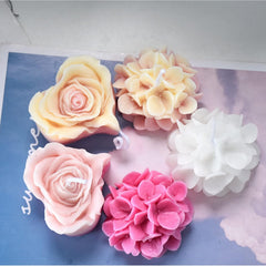 RKPM HOMES Ball Flowers Candle Mold I 3D Fondant Hydrangea Flower Shape Silicone Scented Wax Mould I for DIY Handmade Ornament Cake Décor Aromatherapy Soap Resin Art Craft Home Desktop Decoration