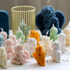 RKPM HOMES Multi-Style Angel Candle Mold I 3D Cupid Baby Angel Shape Silicone Epoxy Mould I for DIY Handmade Ornament Chocolate, Cake Décor, Aromatherapy, Soap, Resin Art Craft Making - 1 Cavity (C)