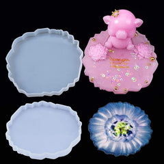 RKPM HOMES Coaster Mould I Silicone Irregular Shape UV Epoxy Resin Deep Casting Tray I for Homemade Ornament DIY Art Crafts Jewelry Storage Box Ring Trinket Container Home Table Decoration