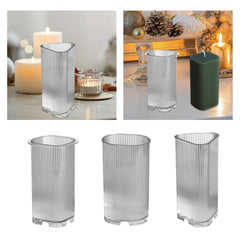 RKPM HOMES Candle Mould I 3D Polycarbonate Candlestick Wax Mould I for DIY Handmade Cake Décor Aromatherapy Soap Practical Novelty Art Crafts Making Home Wedding Dinner Party Decoration (Quadrilateral)