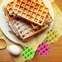 RKPM HOMES Round Shape Waffle Mold I 3D Fondant Waffles Shaped Silicone Soap Mould Tray I for Handmade Sugarcraft DIY Jelly Chocolate Cakes Dessert Candy Pastry Cookies Cupcake Candle Décor– 6 Cavity
