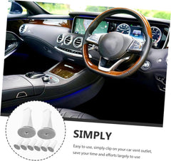 RKPM HOMES Metal Round Head Car Air Vent Clip I Auto Freshener Clips I Air Conditioner Car Outlet Perfume Clips Air Fresheners Interior Accessories - 10 Pcs (White, 50mm long X 20mm Head)