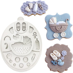 RKPM HOMES Baby Shower Theme Fondant Mold I 3D Newborn Baby Accessories Mini Round Silicone Mould I for DIY Handmade Chocolate Cake Décor Polymer Clay Candy Cookies Cupcake Gummy Resin Art Craft (885)