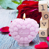 RKPM HOMES Rose Bouquet Candle Mold I 3D Flower Basket Pillar Silicone Epoxy Mould I Special for Valentine's Day I for DIY Handmade Ornament Aromatherapy Candle Mold (Love Latter Rose Heart)