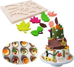 RKPM HOMES Chocolate Mold I 3D Fondant Flower & Leaves Shape Rectangle Silicone Baking Mould Tray I for Handmade DIY Jelly Cakes Dessert Candy Pastry Polymer Clay Muffin Cupcake Décor (Maple Leaf)
