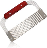 RKPM HOMES Crinkle Cutter | Stainless Steel Hardwood Handle Wavy Slicer Cutter | Slicer for Fruit, Vegetable, Carrot, Potato, Soap Molds | French Fry Salad Chopping Knife | Cutting Tool for Kitchen