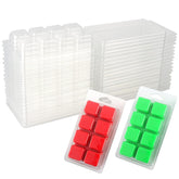 RKPM HOMES Wax Melt Containers - 8 Cavity I Square Shape Empty Plastic Clear Cube Mold I Reusable Clamshell Mould for DIY Handmade Wickless Tarts Candles Chocolate IceCube Soap Making Supplies - 20Pcs