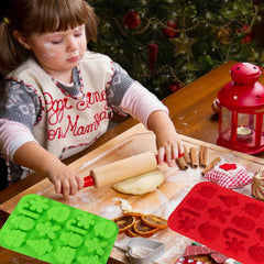 RKPM HOMES Christmas Chocolate Mould | 3D Xmas Theme Silicone Candy Mold I Baking Molds for DIY Handmade Cake Décor Candy Jelly Ice Cube Polymer Clay Gummy Muffin Soap Resin Candle Making - 14 Cavity