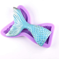 RKPM HOMES Silicone Mermaid Tail Fondant Soap Molds Seashell Sea Shell Starfish Chocolate Candy Sugarcraft Cake Decorating Polymer Clay Mold Tools. (Fish Tail)
