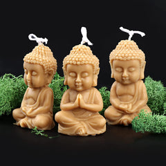 RKPM HOMES Namaste Buddha Shape Candle Molds I 3D Fondant Pillar Silicone Wax Mould I for Handmade Ornament Aromatherapy Plaster, Soap, Clay, Resin Epoxy Casting, Art Craft Making Tools