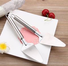 RKPM Cake Holder Transfer Triangular Spade Spatula for Cake Baking with Anti-Skid Handle Shovel, Stainless Steel 2 PCS