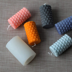RKPM HOMES Bee Honeycomb Pattern Bubble Candle Mold I 3D Fondant Cylindrical Pillar Silicone Epoxy Mould I for DIY Handmade Ornament Chocolate, Cake Décor, Aromatherapy, Soap, Resin Art Craft Making