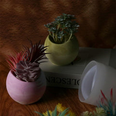 RKPM HOMES Planter Mold I Casting Plant Silicone Epoxy Candlestick Mould I Succulent Concrete Vase Resin Molds I for DIY Handmade Jewelry Trinket Makeup Storage Candle Flower Pot Pen Holder (Curved)